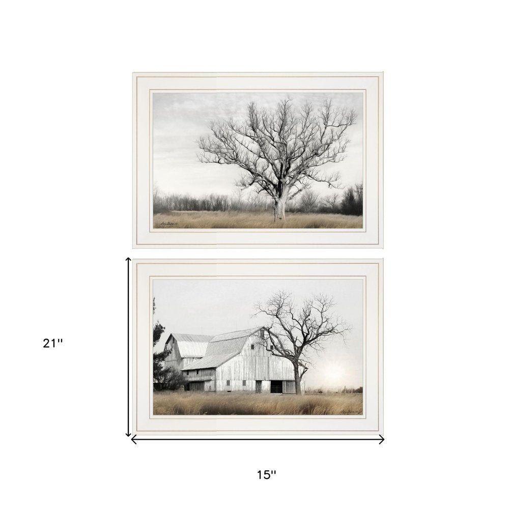 Set Of Two Ohio Fields I 1 White Framed Print Wall Art HomeRoots