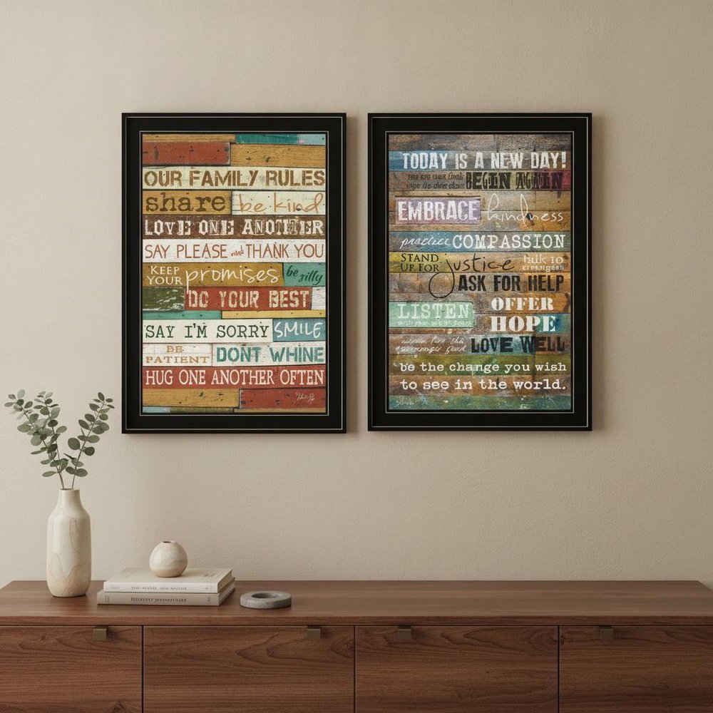 Set Of Two Today Is 2 Black Framed Print Wall Art HomeRoots