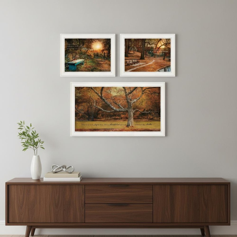 Set Of Three Tranquil Spaces 1 White Framed Print Wall Art HomeRoots