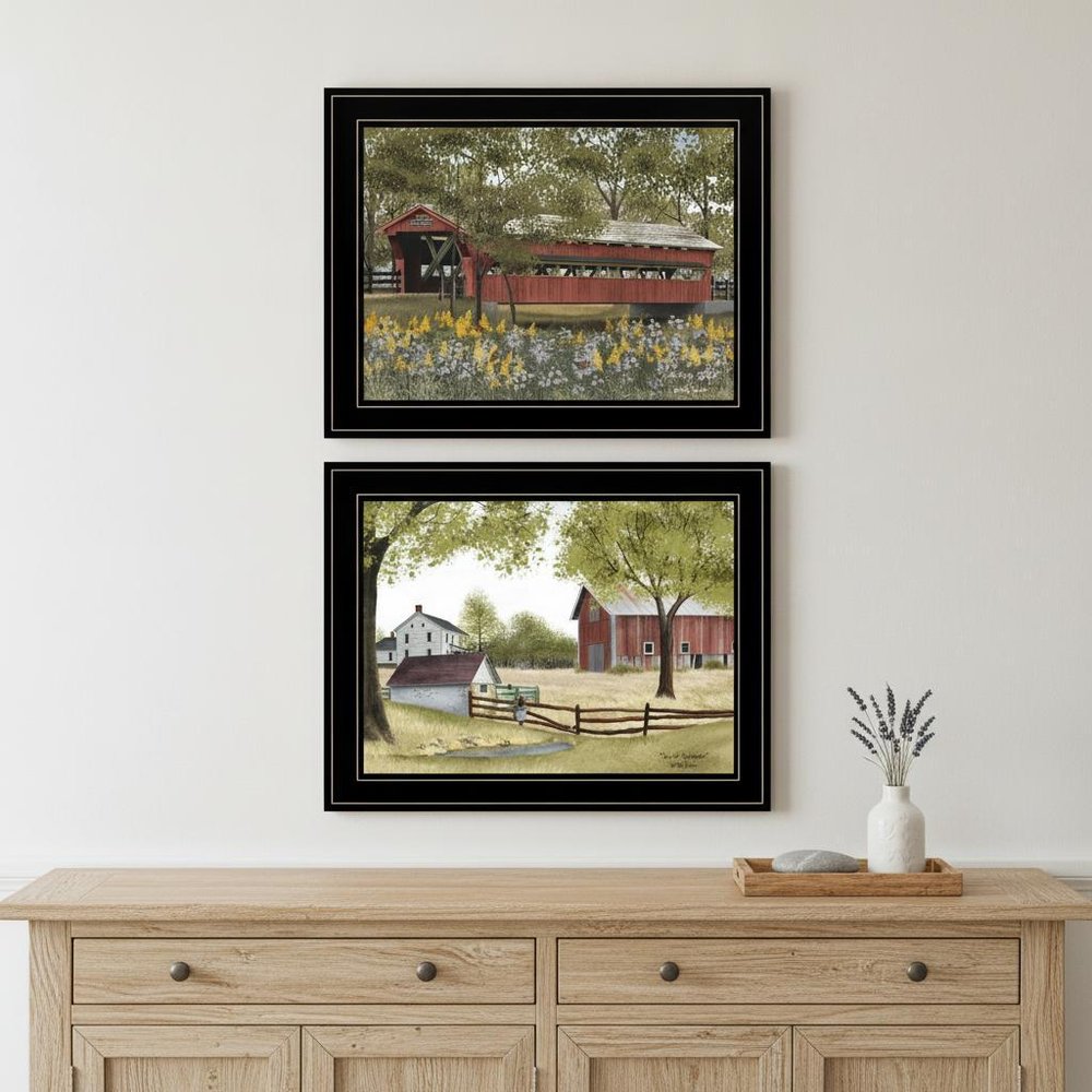 Set Of Two The Spring House 2 Black Framed Print Wall Art HomeRoots