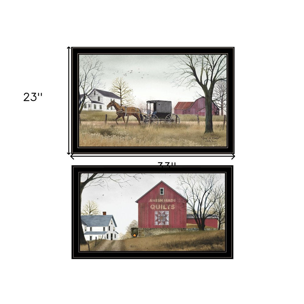 Set Of Two Goin to Market 2 Black Framed Print Wall Art HomeRoots