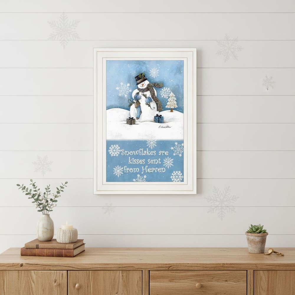Trendy Snowman 1 White Framed Print Wall Art HomeRoots
