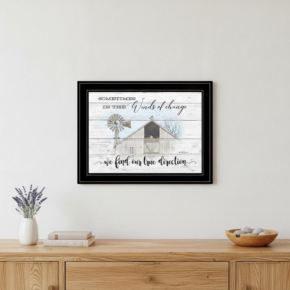 Winds Of Change Windmill on the Farm Black Framed Print Wall Art HomeRoots