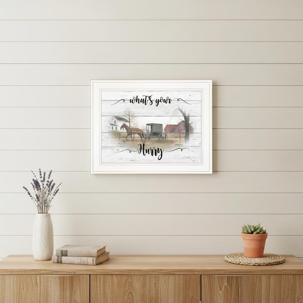 Whats Your Hurry 1 White Framed Print Wall Art HomeRoots