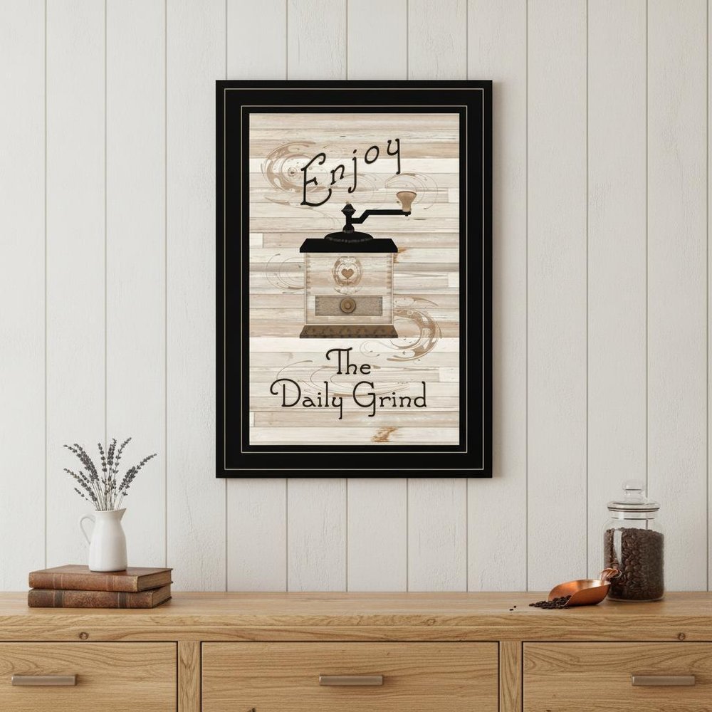 Enjoy the Daily Grind 2 Black Framed Print Kitchen Wall Art HomeRoots
