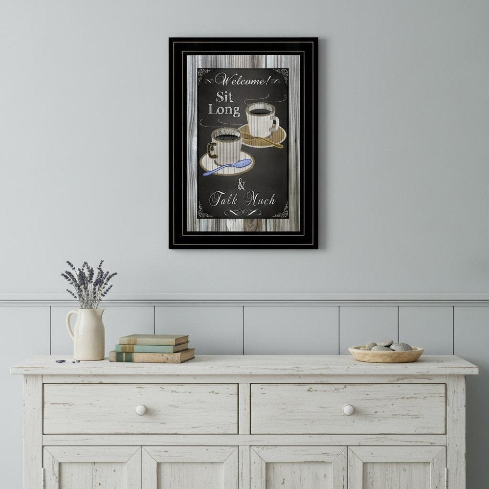 Sit Long Talk Much Chalkboard Framed 2 Black Framed Print Wall Art HomeRoots