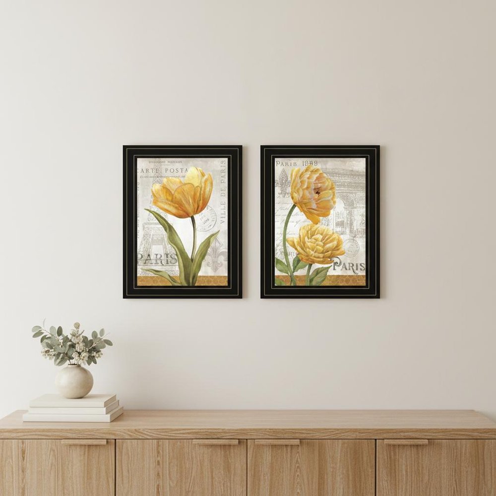 Set Of Two Paris 2 Black Framed Print Wall Art HomeRoots