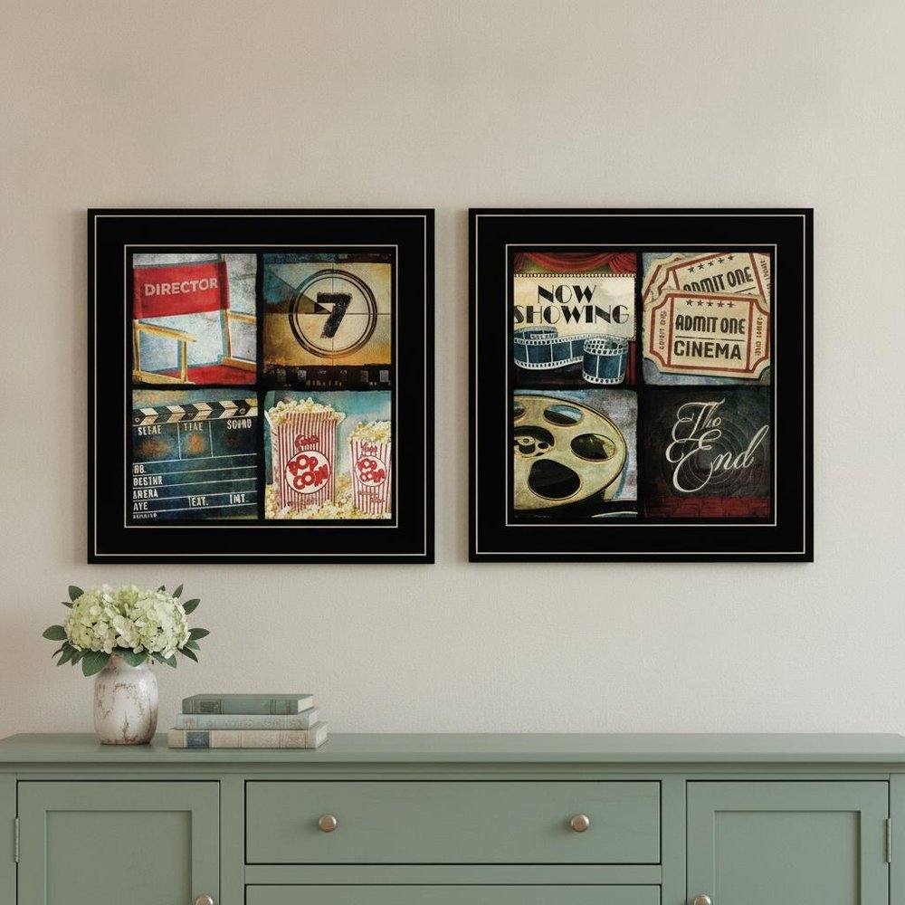 Set Of Two At The Movies Black Framed Print Wall Art HomeRoots
