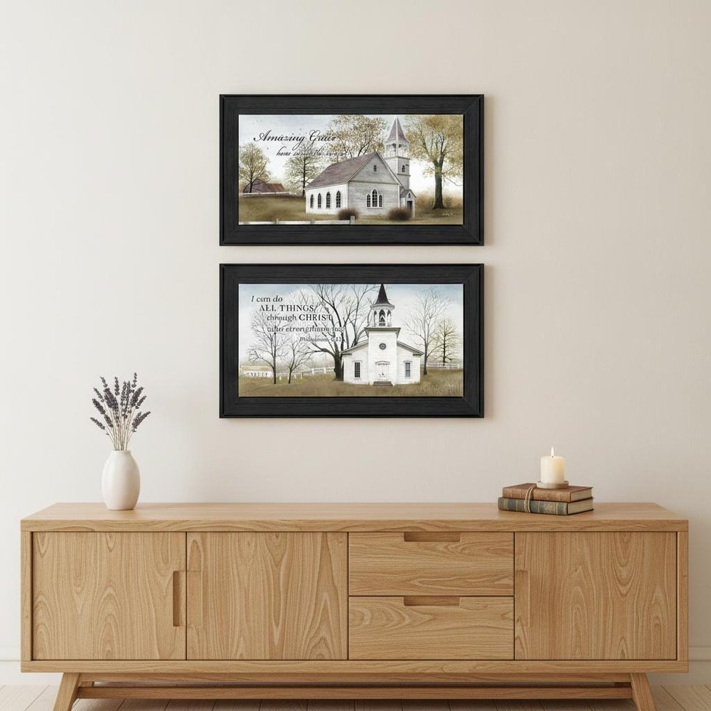 Set Of Two Amazing Grace 3 Black Framed Print Wall Art HomeRoots