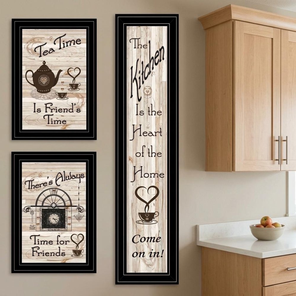 Set Of Five Kitchen Friendship Black Framed Print Kitchen Wall Art HomeRoots