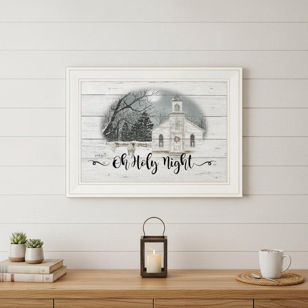 OH HOLY Night 2 White Framed Print Wall Art HomeRoots