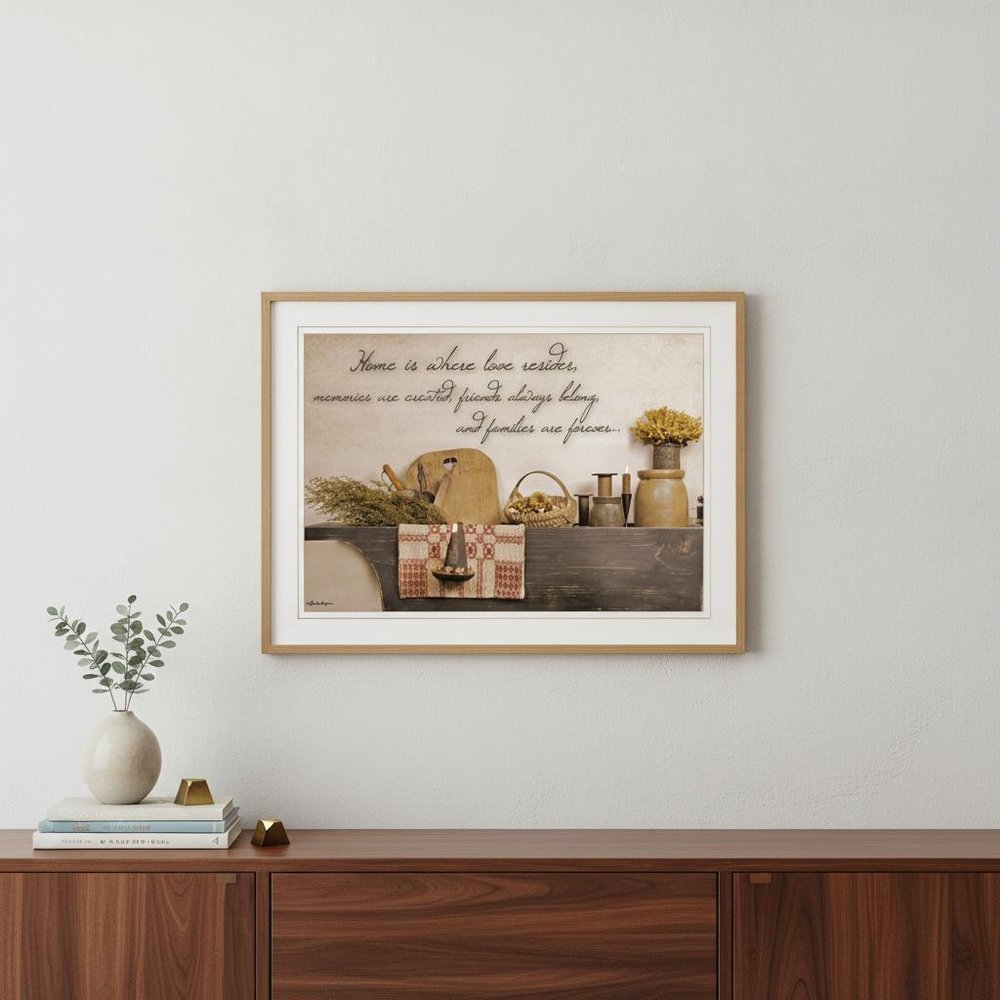 Home is Where Love Resides 1 White Framed Print Kitchen Wall Art HomeRoots