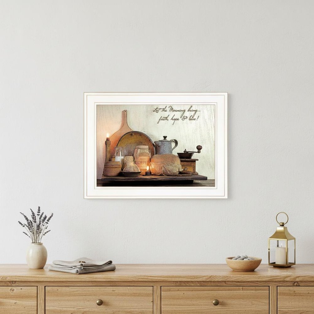 Faith Hope and Love 1 White Framed Print Kitchen Wall Art HomeRoots