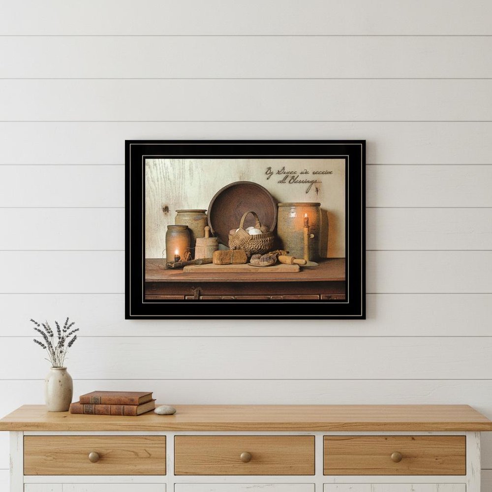 By Grace 3 Black Framed Print Kitchen Wall Art HomeRoots
