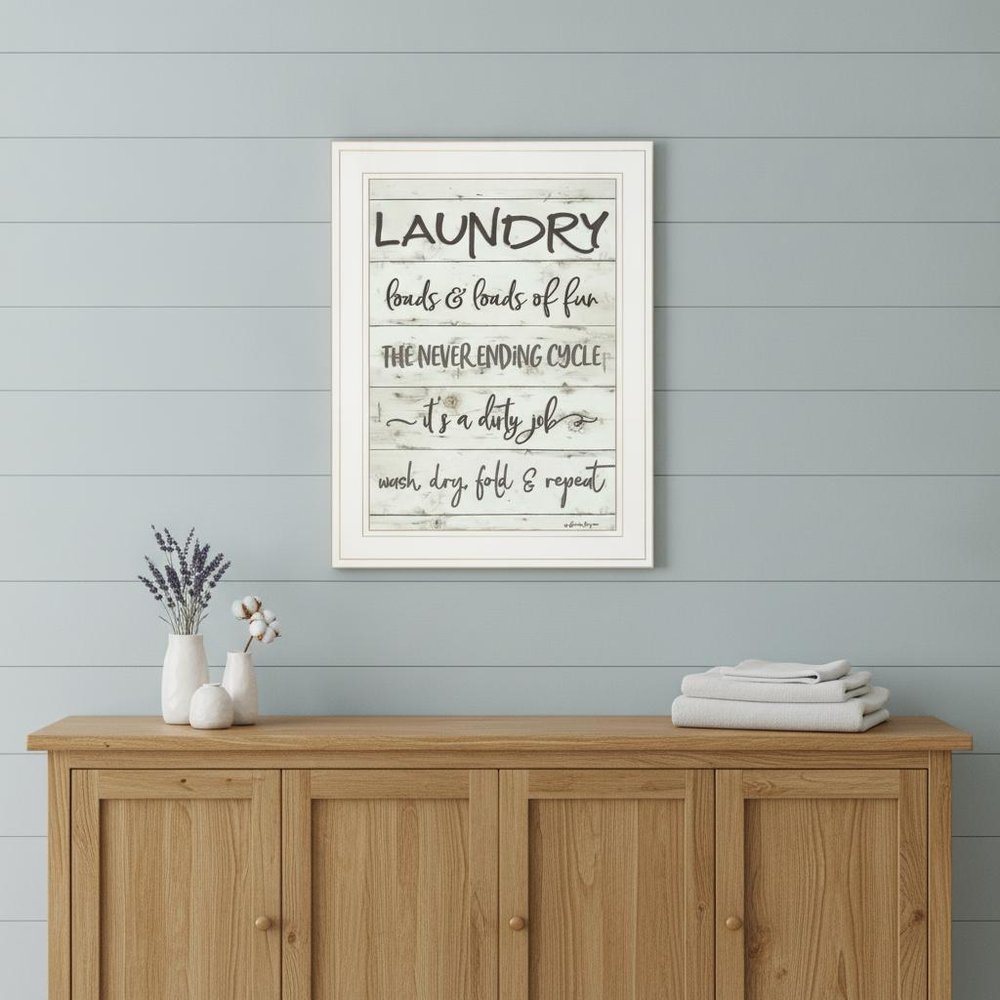 Laundry 1 White Framed Print Bathroom Wall Art HomeRoots