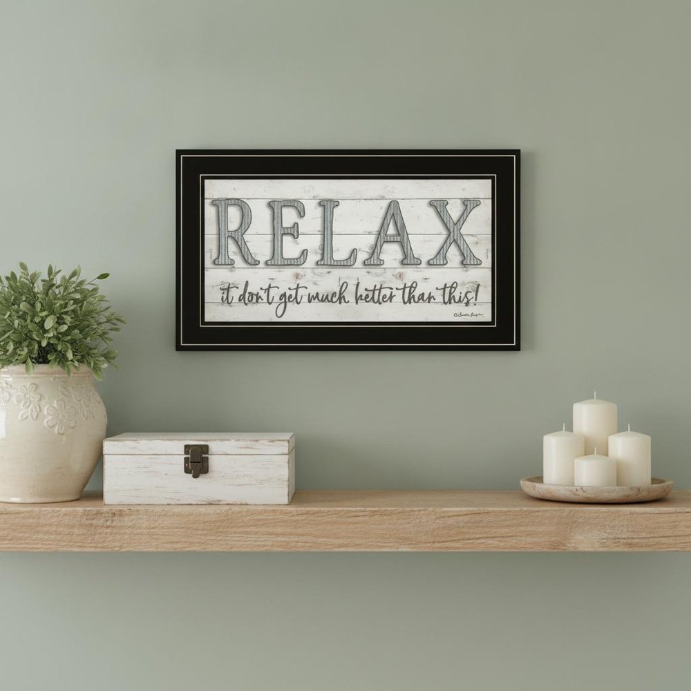 Relax 4 Black Framed Print Bathroom Wall Art HomeRoots