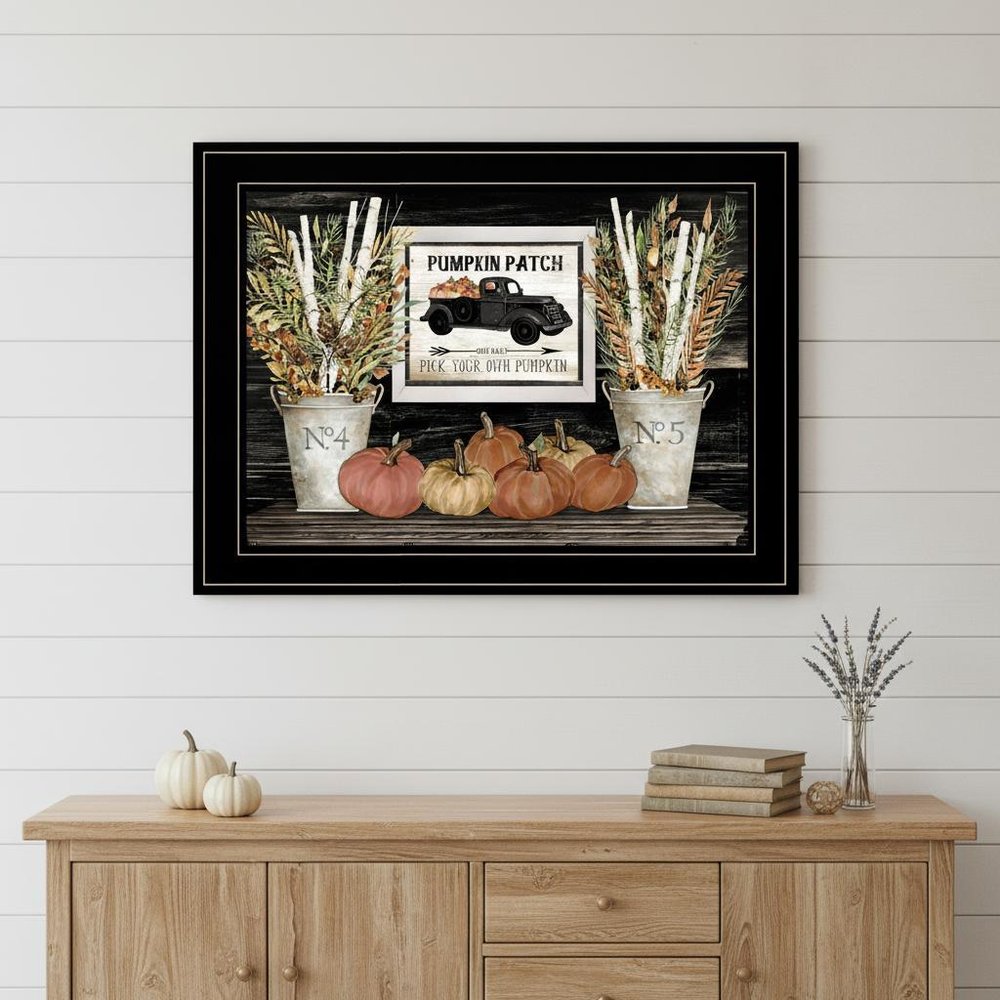 Pumpkin Patch Still Life 3 Black Framed Print Wall Art HomeRoots