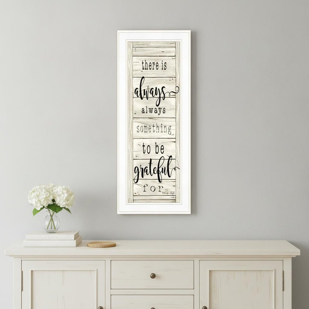 Be Grateful Collection 1 White Framed Print Wall Art HomeRoots