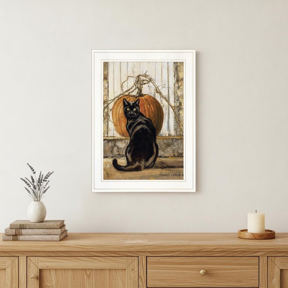 Black Cat 1 White Framed Print Wall Art HomeRoots