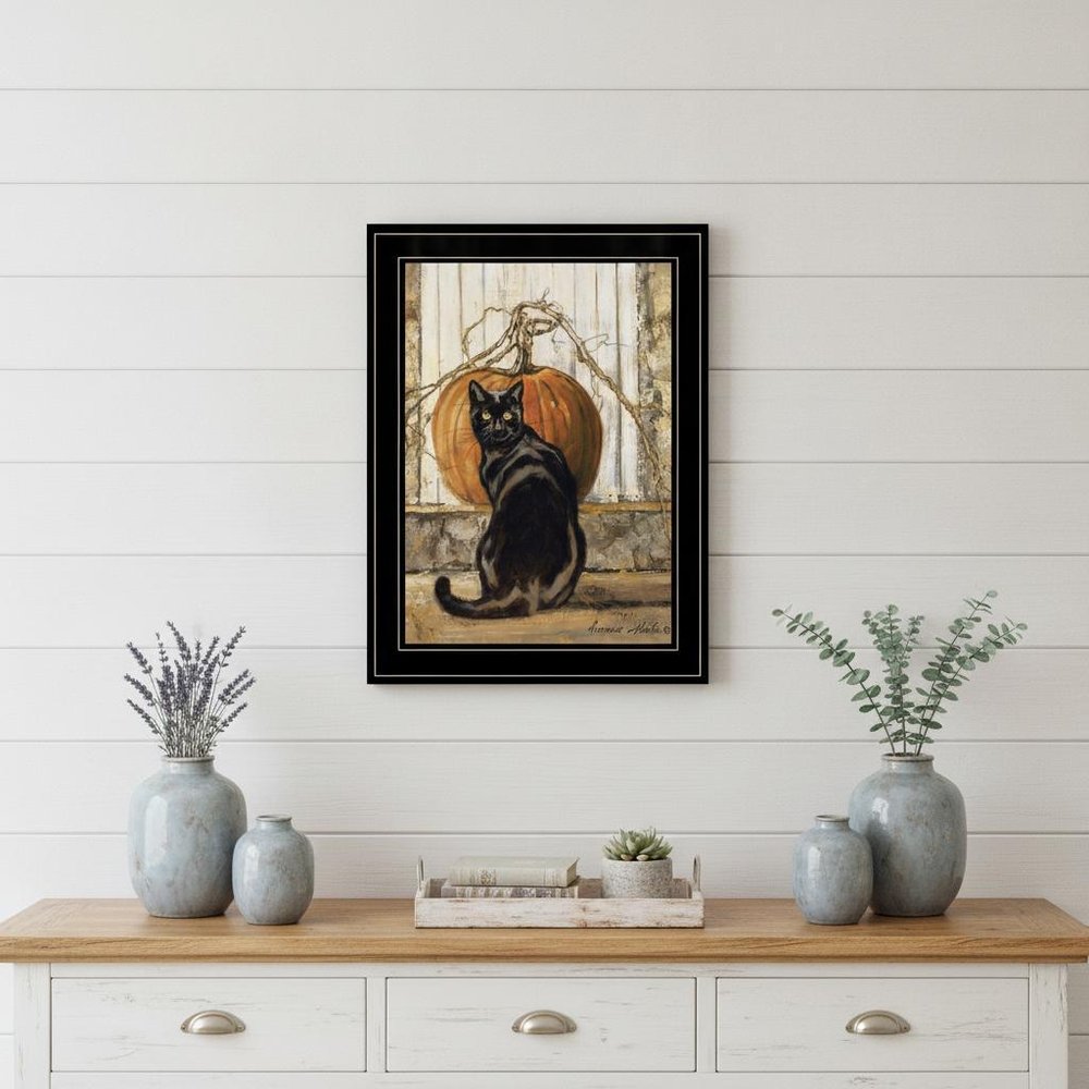Black Cat 2 Black Framed Print Wall Art HomeRoots