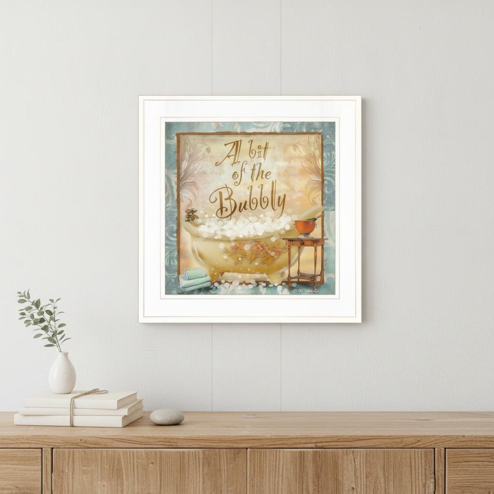 A Bit of Bubbly 1 White Framed Print Bathroom Wall Art HomeRoots