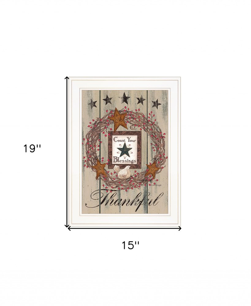 Count your Blessings 1 White Framed Print Wall Art HomeRoots