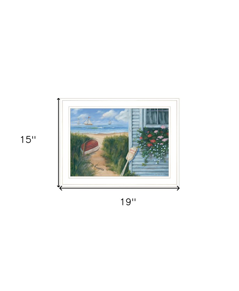 Beach Cottage 1 White Framed Print Wall Art HomeRoots