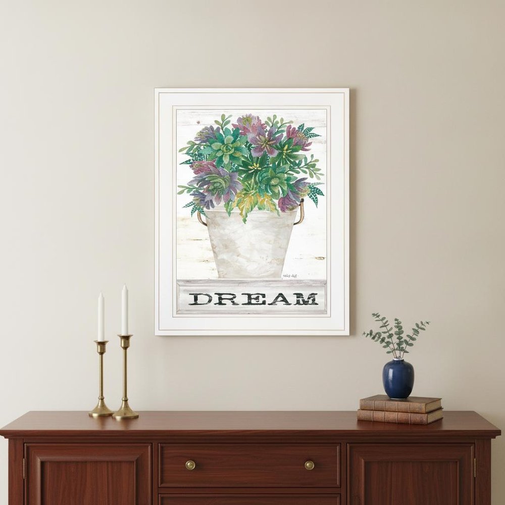 Dream Succulents 2 White Framed Print Wall Art HomeRoots