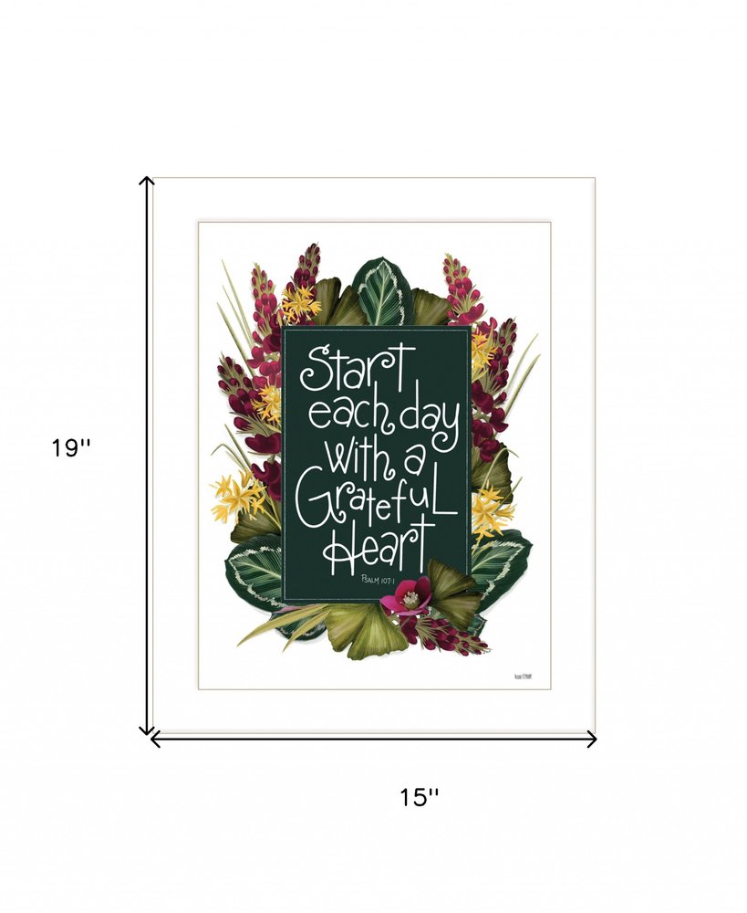 Grateful Heart 3 White Framed Print Wall Art HomeRoots