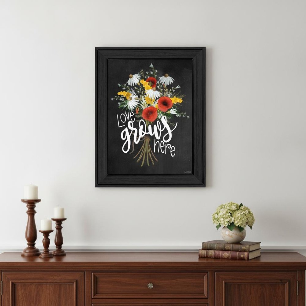 Love Grows Here 6 Black Framed Print Wall Art HomeRoots