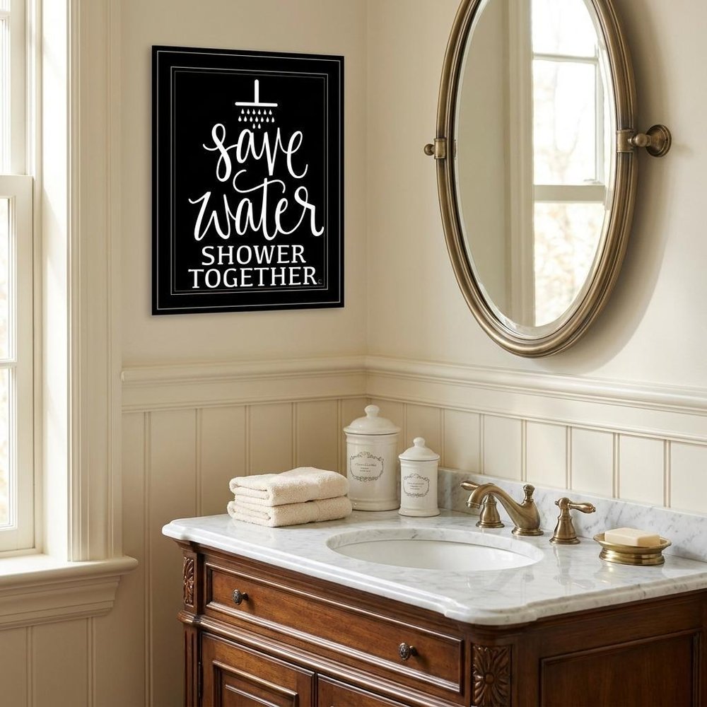 Shower Together 2 Black Framed Print Wall Art HomeRoots
