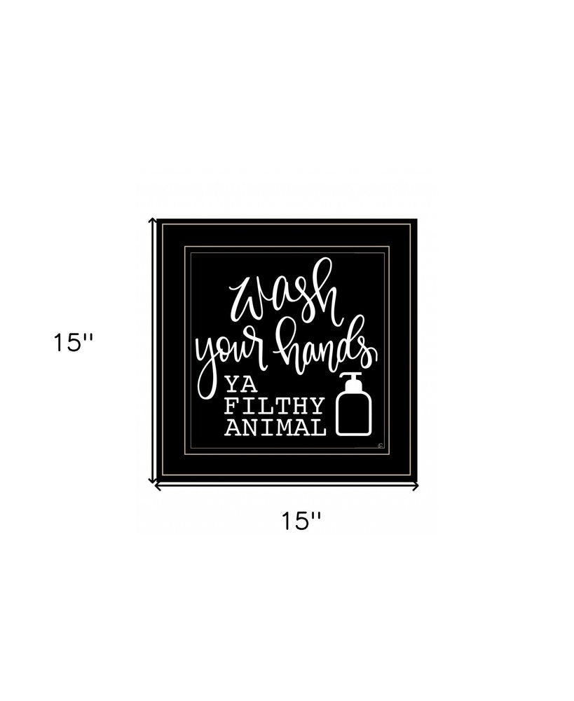 Wash Your Hands 2 Black Framed Print Bathroom Wall Art HomeRoots
