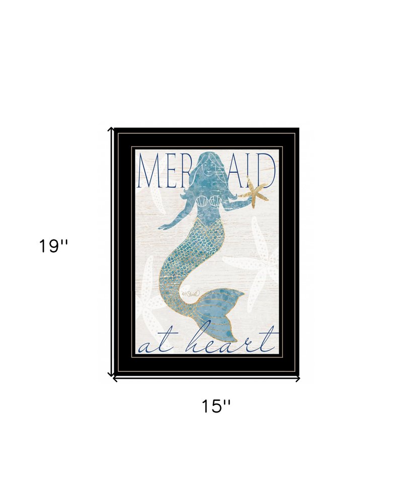 Mermaid at Heart 2 Black Framed Print Wall Art HomeRoots