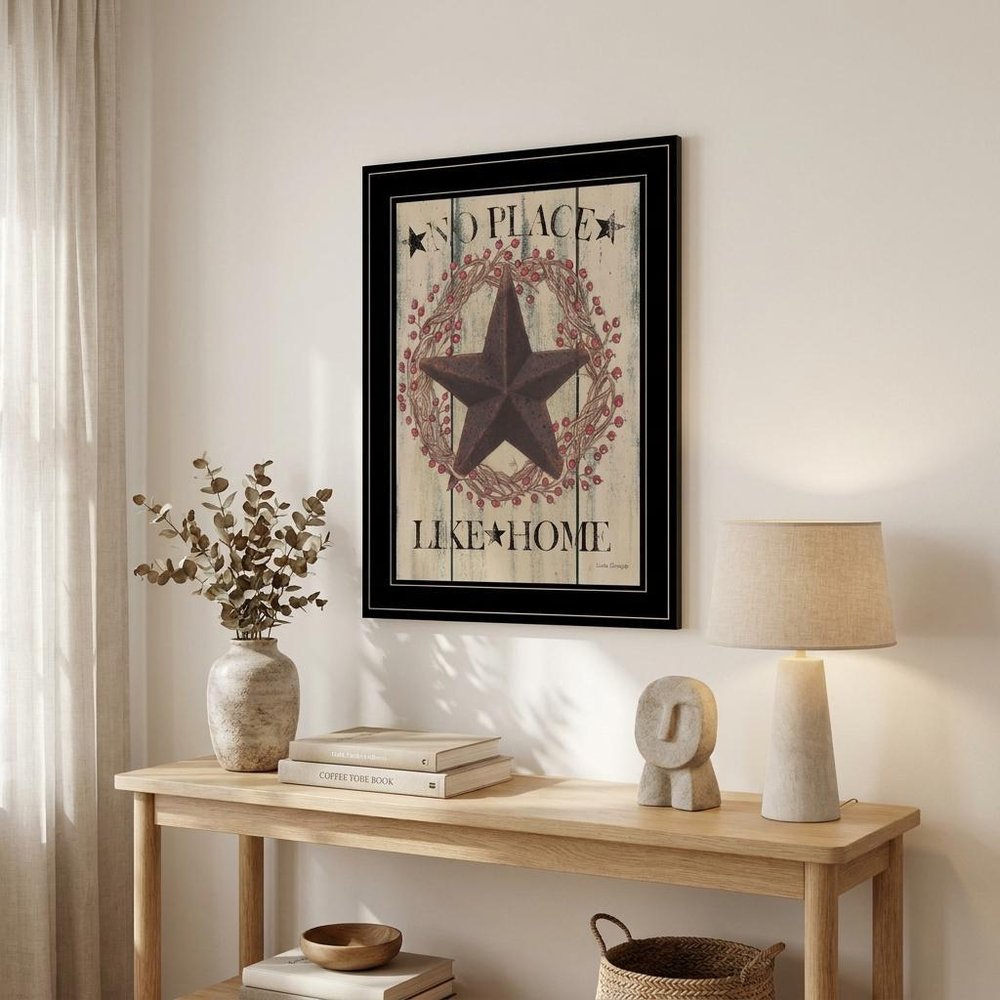 No Place Like Home Wreath 2 Black Framed Print Wall Art HomeRoots