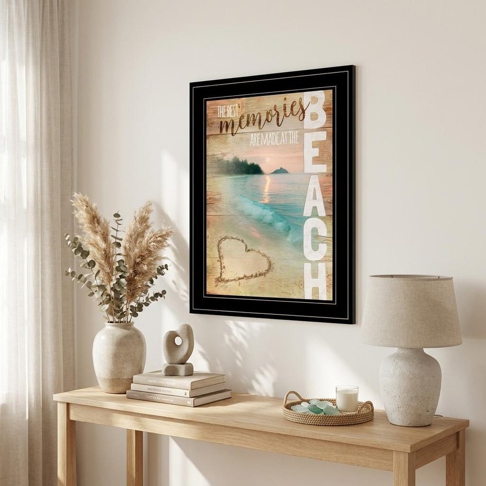 Beach Memories 2 Black Framed Print Wall Art HomeRoots