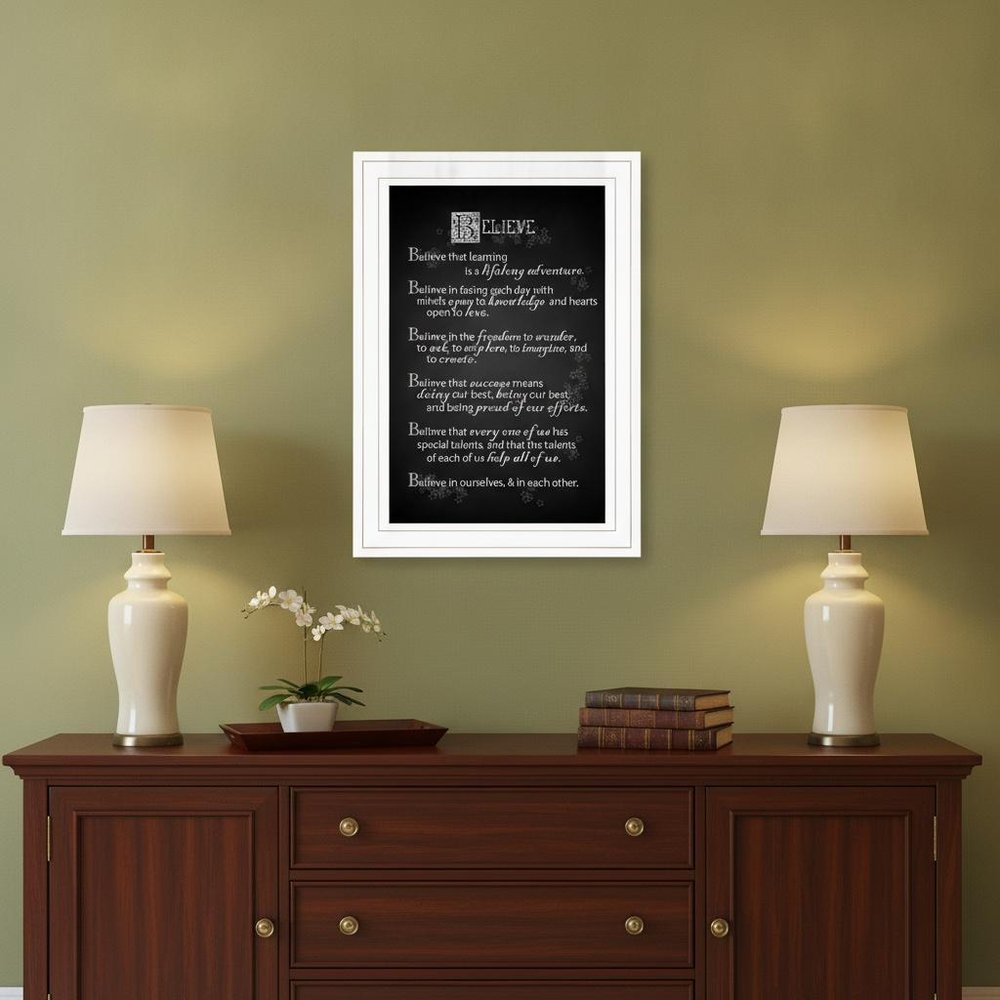 Believe 1 White Framed Print Wall Art HomeRoots