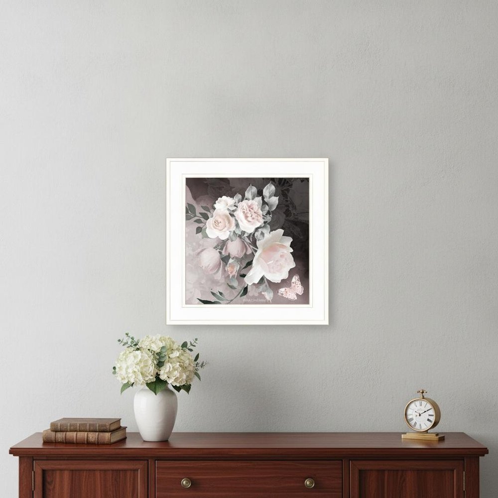 Set Of Two Noir Roses 1 White Framed Print Wall Art HomeRoots
