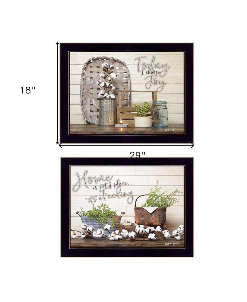 Set Of Two Choose Joy Black Framed Print Wall Art HomeRoots