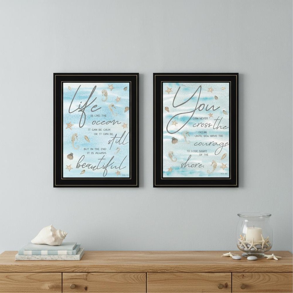 Set Of Two Life Is Black Framed Print Wall Art HomeRoots