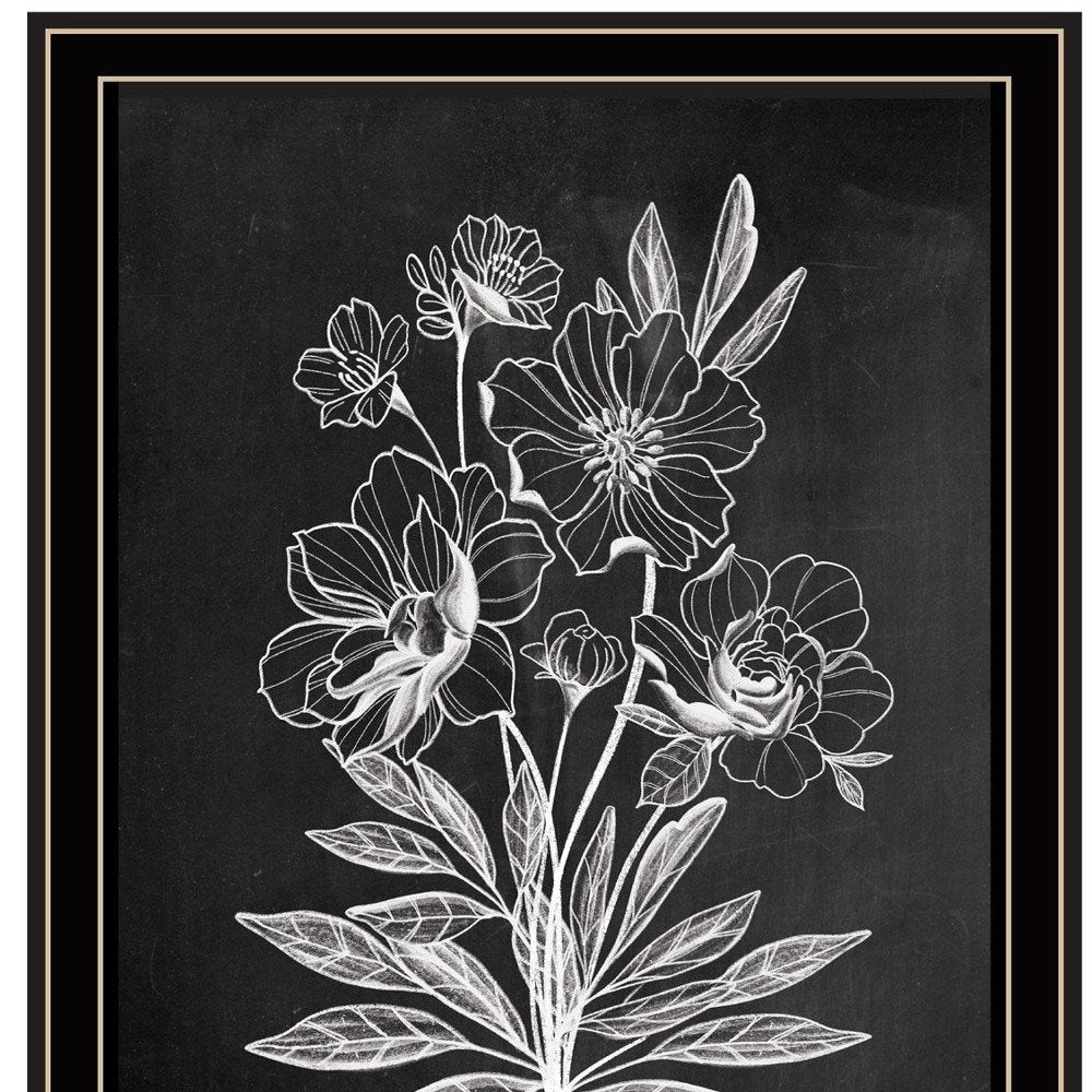 Set Of Two Vintage Chalkboard Blooms White Framed Print Wall Art HomeRoots