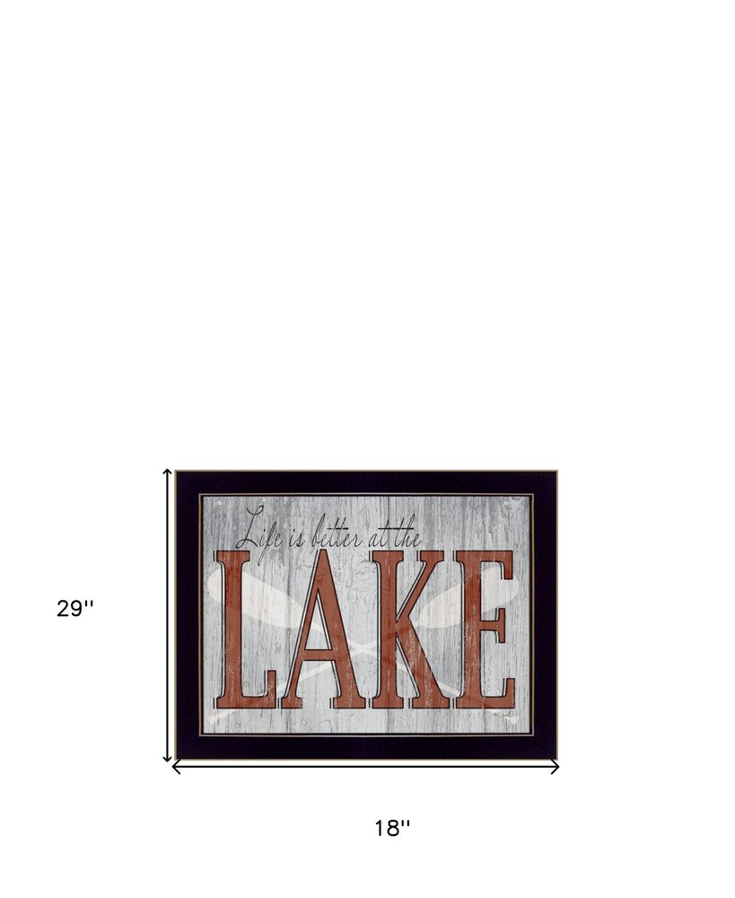 Set Of Two Lake Life is Better 2 Black Framed Print Wall Art HomeRoots