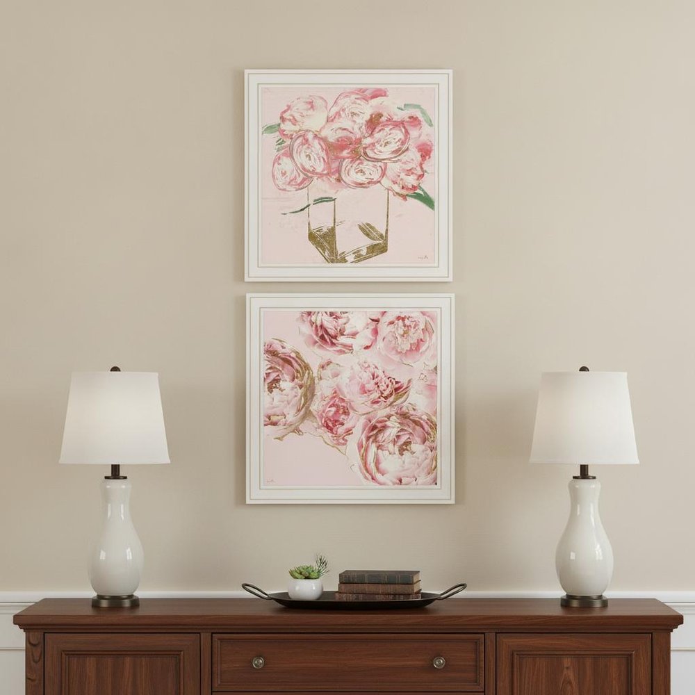 Set Of Two The Peonies 2 White Framed Print Wall Art HomeRoots