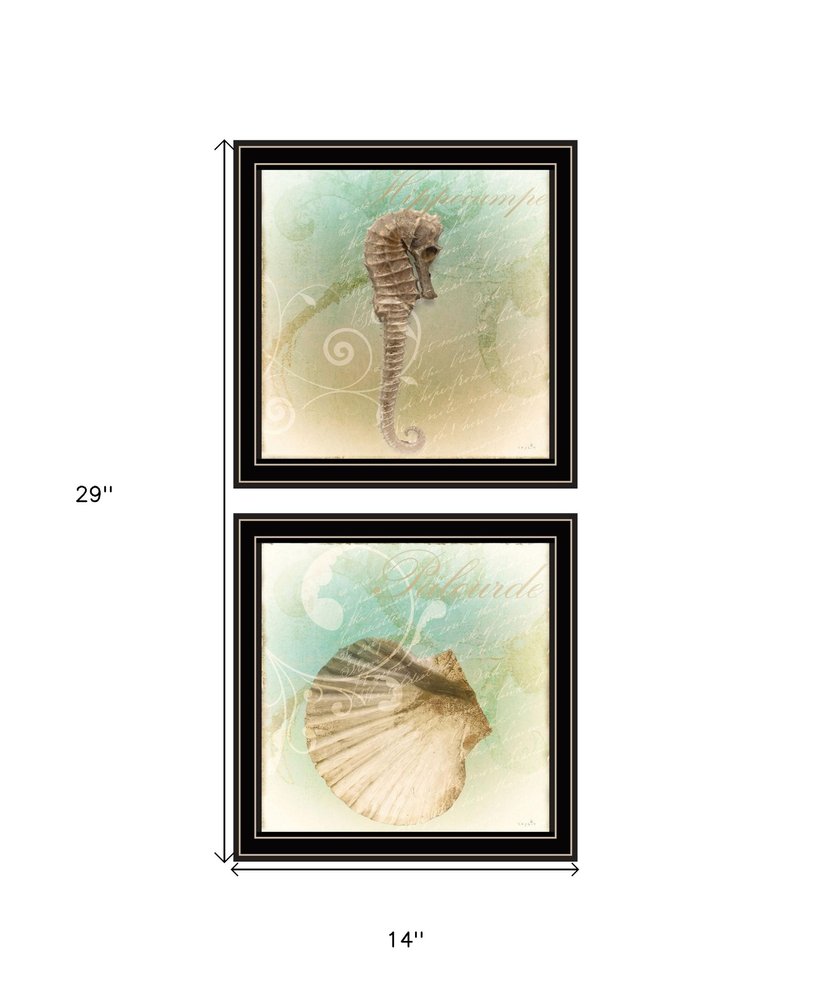 Set Of Two The Sea III and Sea IV 1 Black Framed Print Wall Art HomeRoots