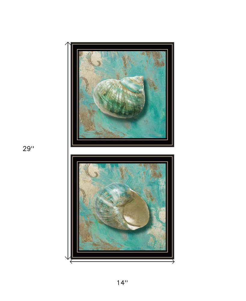 Set Of Two Azurica I and Sea II 1 Black Framed Print Wall Art HomeRoots