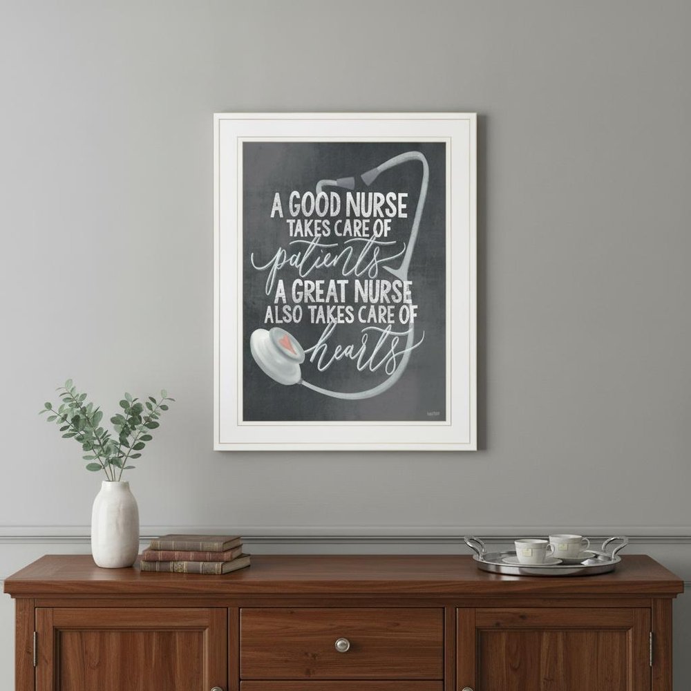 A Nurses Heart 1 White Framed Print Wall Art HomeRoots