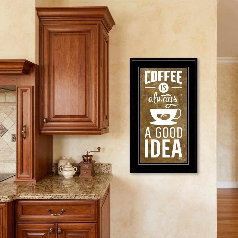 Coffee is always a Good Idea 3 Black Framed Print Wall Art HomeRoots