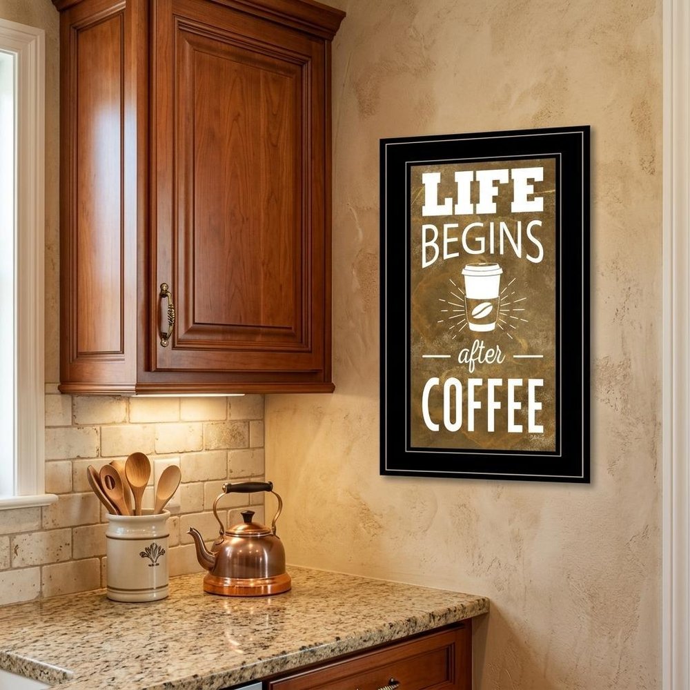 Life Begins After Coffee 3 Black Framed Print Wall Art HomeRoots