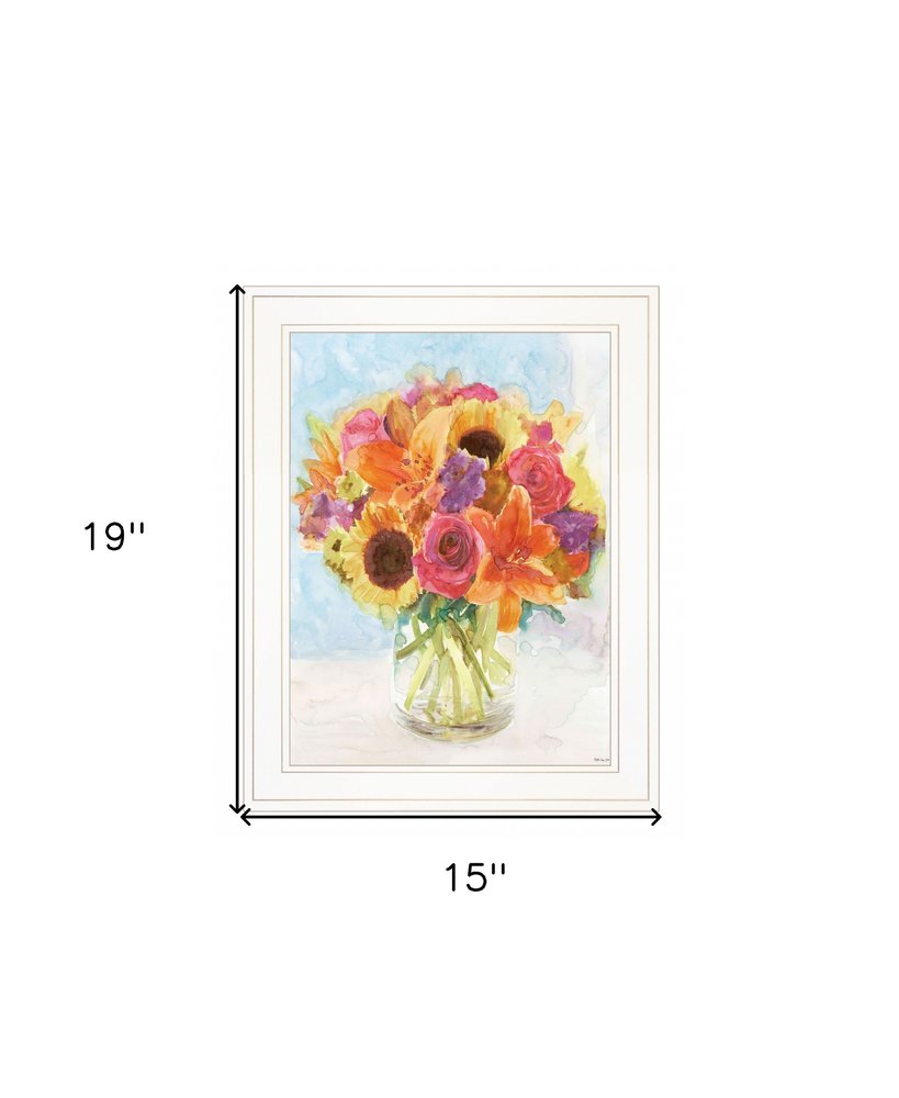 Vases with Flowers 1 White Framed Print Wall Art HomeRoots