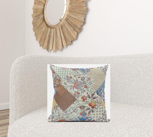 20" Orange Yellow Floral Suede Throw Pillow FurniFindUSA
