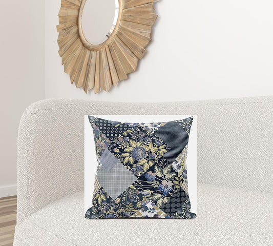 20" Black Yellow Floral Suede Throw Pillow FurniFindUSA